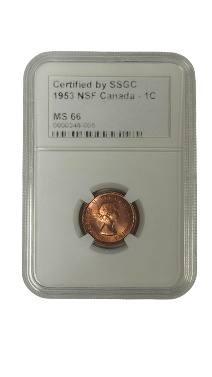 1953 1 CENT CANADA NSF – MS 66 – GRADED (348-005)