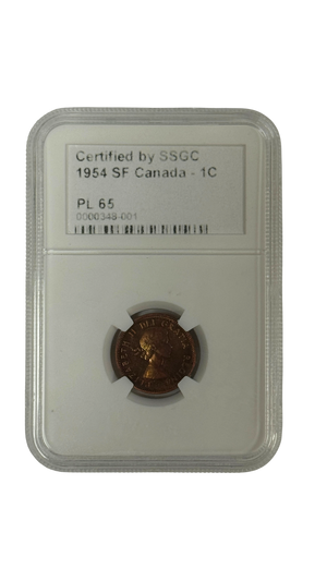 1954 1 CENT CANADA SF – PL 65 – GRADED (348-001)