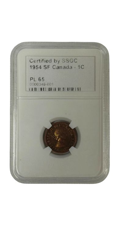 1954 1 CENT CANADA SF – PL 65 – GRADED (348-001)