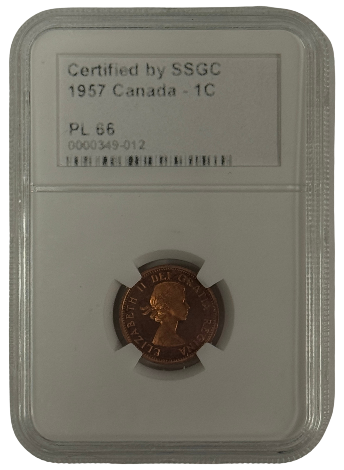 1957 1 CENT CANADA – PL 66 – GRADED (349-012)