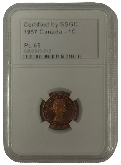 1957 1 CENT CANADA – PL 66 – GRADED (349-012)