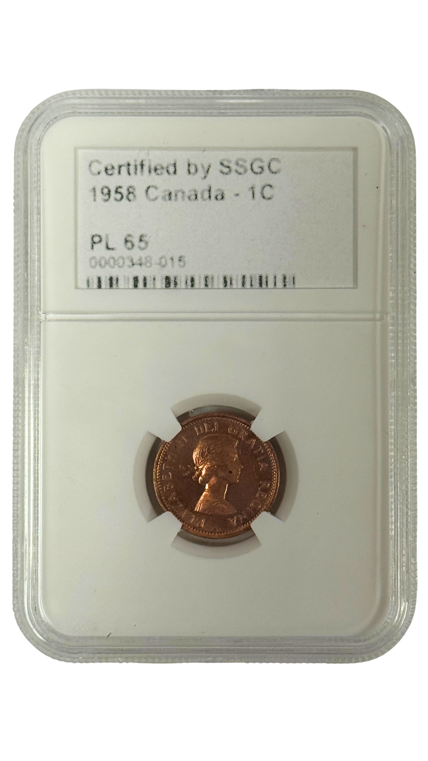 1958 1 CENT CANADA – PL 65 – GRADED (348-015)