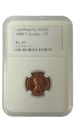 1958 1 CENT CANADA – PL 65 – GRADED (348-015)