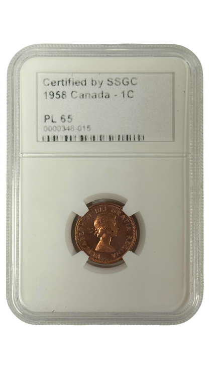 1958 1 CENT CANADA – PL 65 – GRADED (348-015)