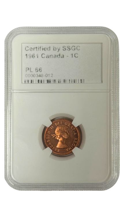 1961 1 CENT CANADA – PL 66 – GRADED (348-012)