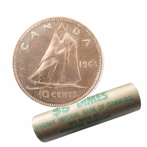 1964 10-CENT SILVER BLUENOSE SCHOONER WRAP ROLL