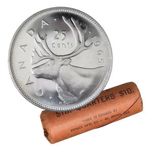 1965 25-CENT SILVER QUARTER ROLL