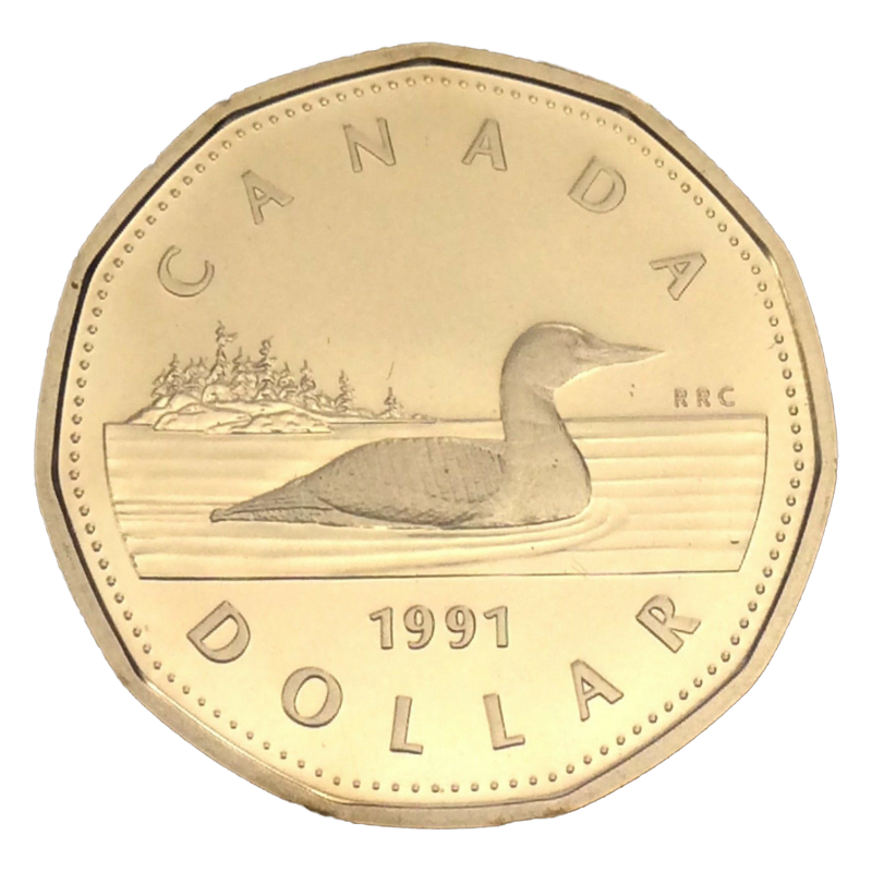1991 1-DOLLAR LOONIE ROLL