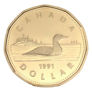 1991 1-DOLLAR LOONIE ROLL