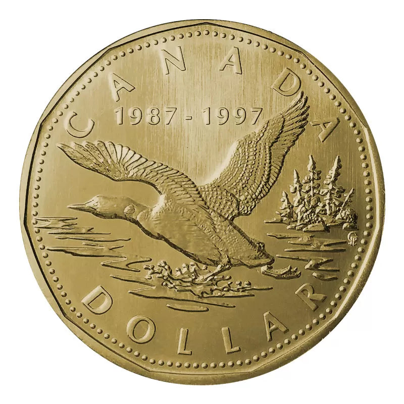 1997 1-DOLLAR DOUBLE-DATED LOONIE ROLL