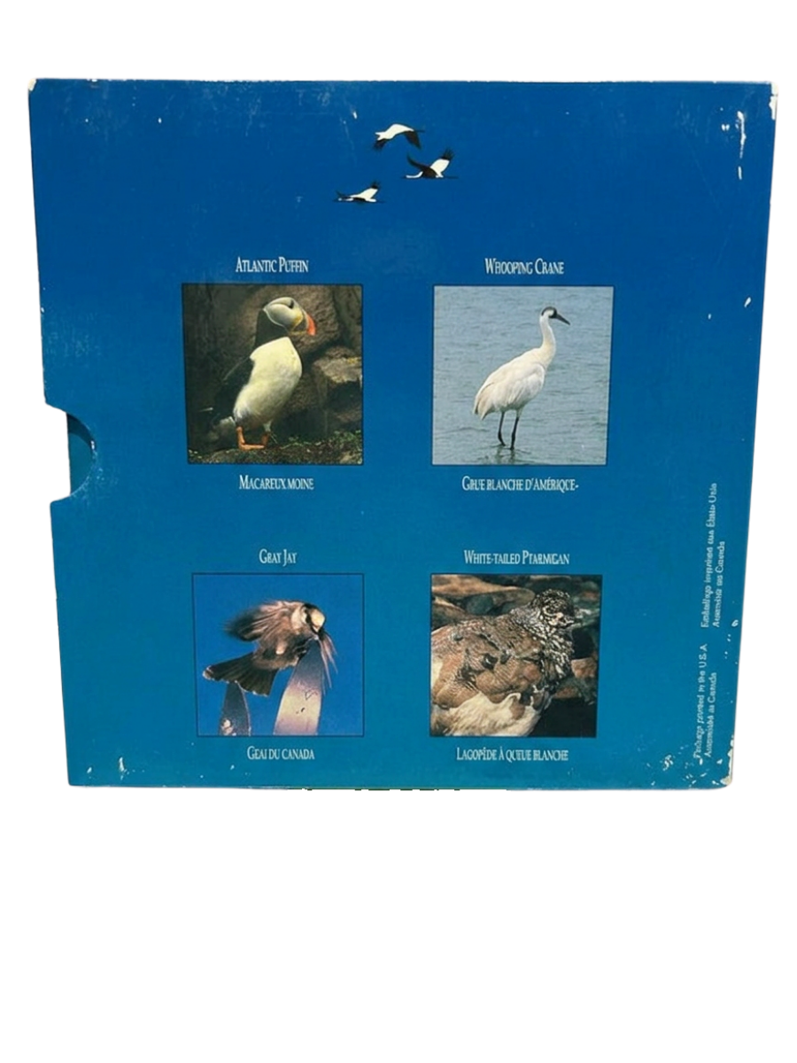 [AUCTION ONLY] 1995 50-CENT 4-COIN CANADIAN BIRD SET - PUFFIN - CRANE- GRAY JAY - PTARMIGAN