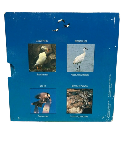 [AUCTION ONLY] 1995 50-CENT 4-COIN CANADIAN BIRD SET - PUFFIN - CRANE- GRAY JAY - PTARMIGAN
