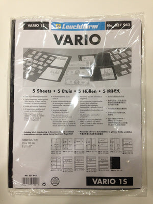 VARIO BLACK STAMP STOCKPAGES - FIVE SHEETS - ONE STRIP