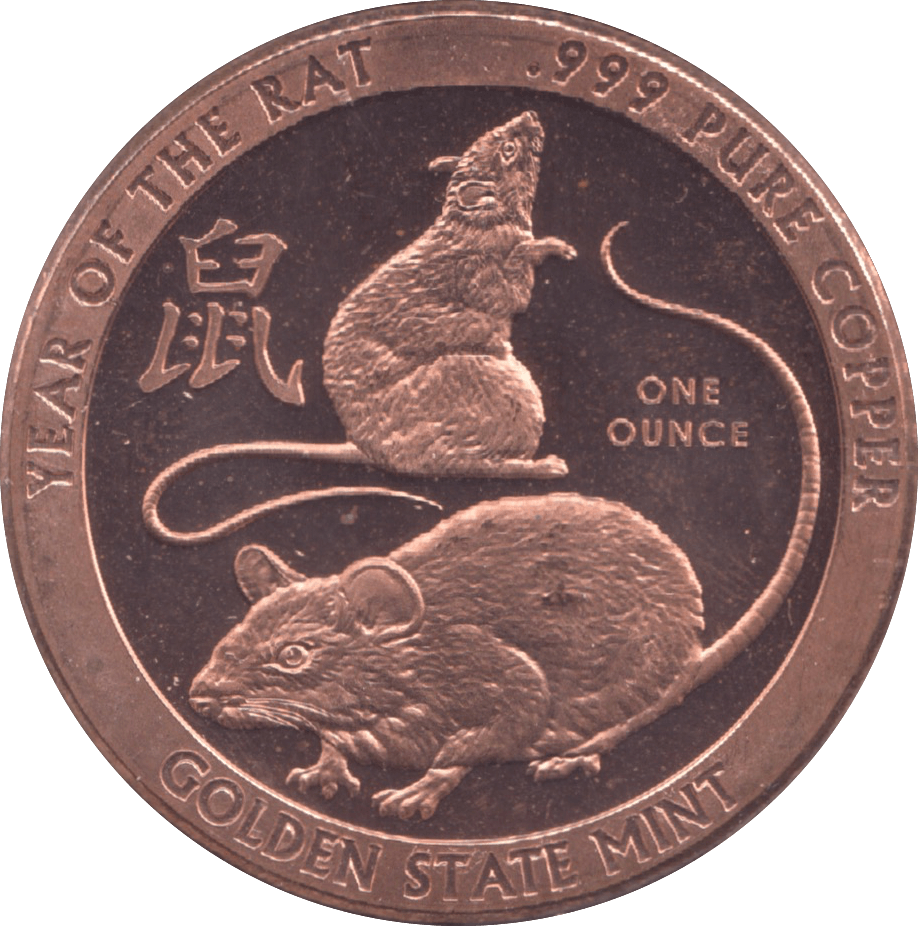1oz YEAR OF THE RAT COPPER ROUND