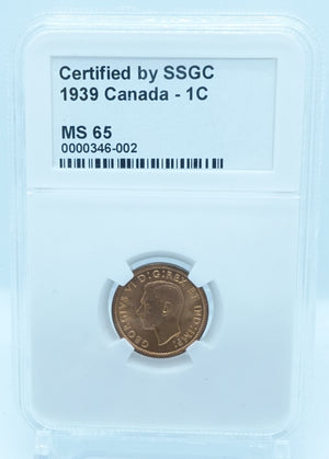 1939 1 CENT CANADA – MS 65 – GRADED (346-002)