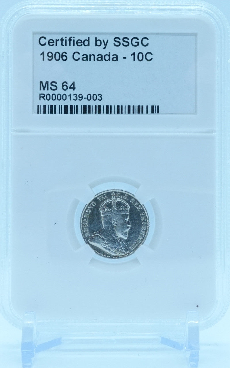 1906 10 CENT CANADA – MS 64 - GRADED