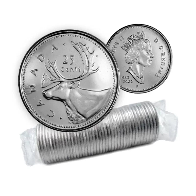 2002 25-CENT "P" CARIBOU ORIGINAL ROLL