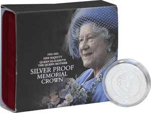 2002 £5 THE QUEEN MOTHER SILVER PROOF MEMORIAL CROWN COIN STERLING SILVER
