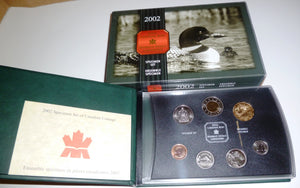 2002 7- COIN SPECIMEN SET - FAMILY OF LOONS LOONIE