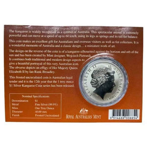 E-TRANSFER ONLY - 2004 1oz $1 FINE SILVER KANGAROO