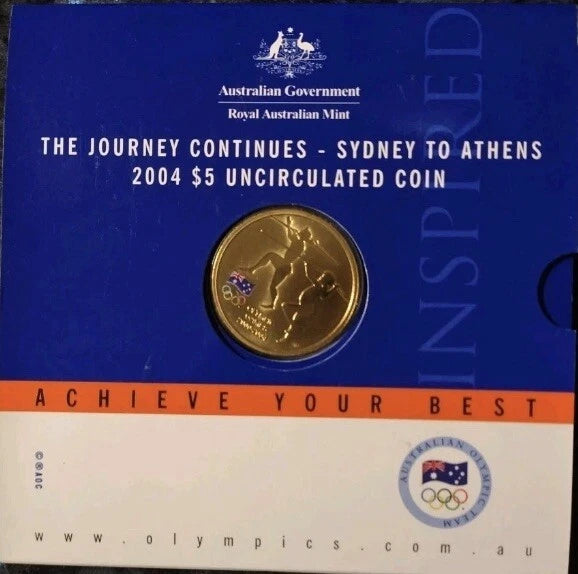 2004 $5 THE JOURNEY CONTINUES - SYDNEY TO ATHENS UNCIRCULATED COIN SET