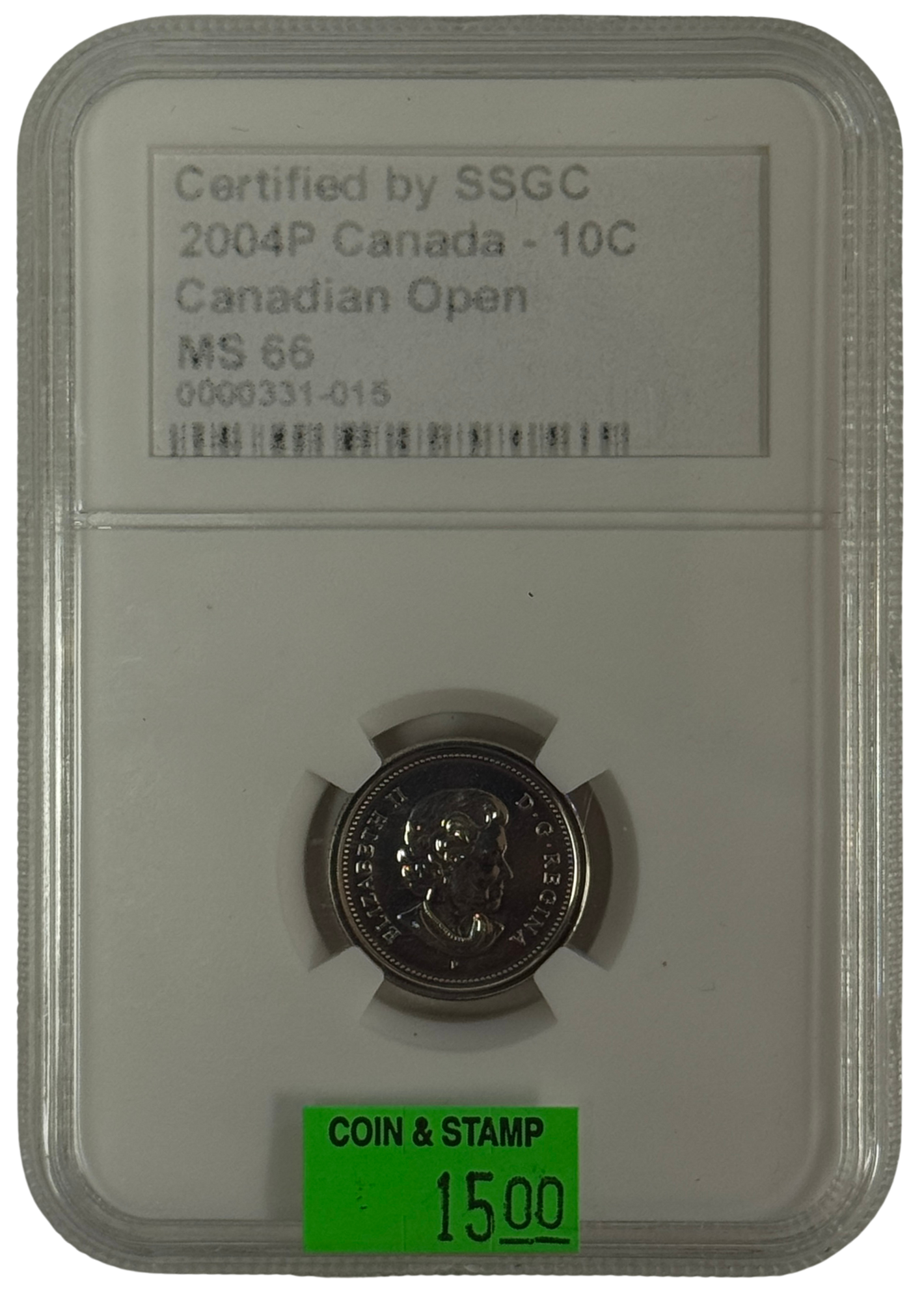 2004P 10 CENT CANADA – MS 66 – GRADED (331-015)