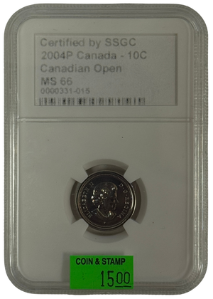 2004P 10 CENT CANADA – MS 66 – GRADED (331-015)