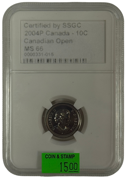 2004P 10 CENT CANADA – MS 66 – GRADED (331-015)