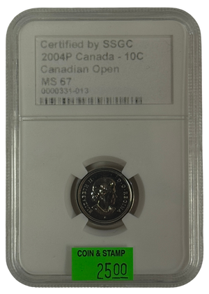 2004P 10 CENT CANADA – MS 67 – GRADED (331-013)