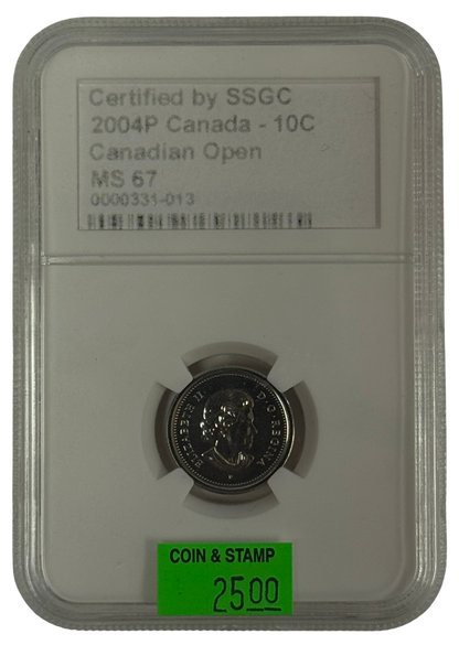 2004P 10 CENT CANADA – MS 67 – GRADED (331-013)