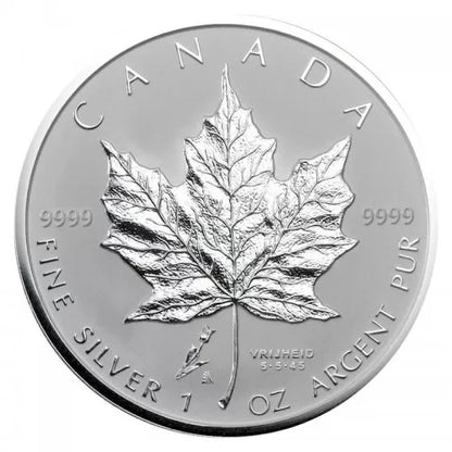 2005 1oz $5 FINE SILVER MAPLE LEAF: TULIP PRIVY MARK