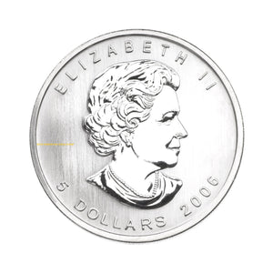 2006 1oz $5 SILVER MAPLE LEAF COLOURED COIN - SILVER MAPLE