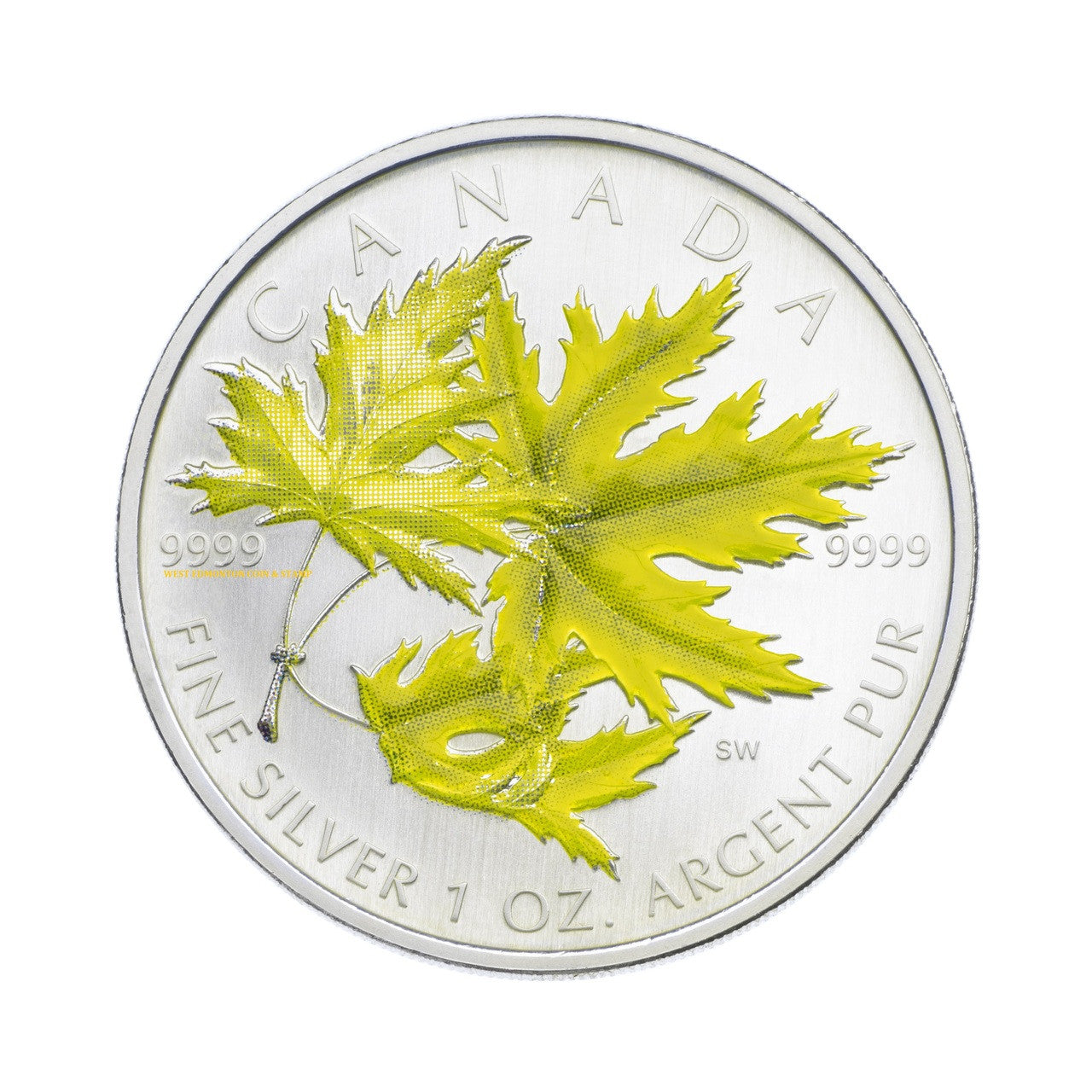 2006 1oz $5 SILVER MAPLE LEAF COLOURED COIN - SILVER MAPLE