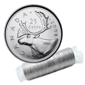 2008 25-CENT CARIBOU ORIGINAL ROLL