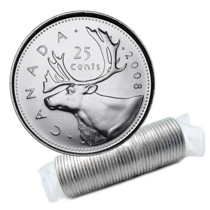 2008 25-CENT CARIBOU ORIGINAL ROLL