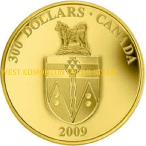 E-TRANSFER ONLY - 2009 $300 GOLD COIN - YUKON COAT OF ARMS
