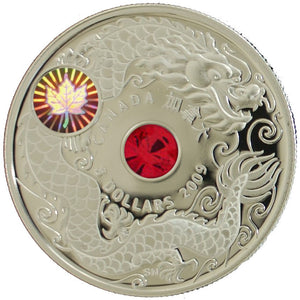 2009 $8 STERLING SILVER MAPLE OF WISDOM HOLOGRAM COIN