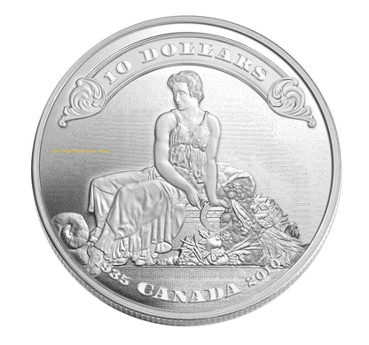 2010 1/2oz $10 75TH ANNIVERSARY OF THE FIRST BANK NOTES ISSUED BY THE BANK OF CANADA FINE SILVER COIN