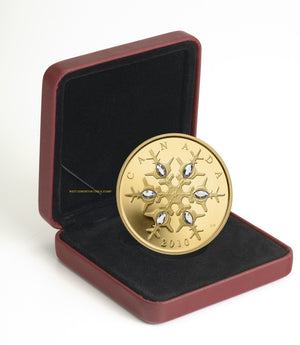 E-TRANSFER ONLY - 2010 $300 14KT GOLD COIN - CRYSTAL SNOWFLAKE