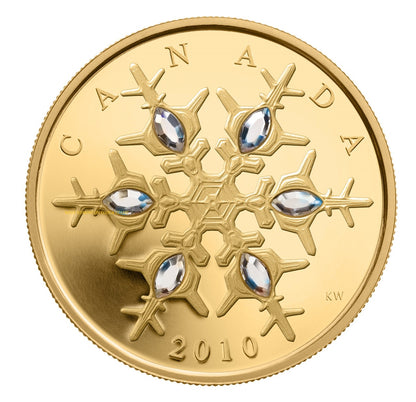 E-TRANSFER ONLY - 2010 $300 14KT GOLD COIN - CRYSTAL SNOWFLAKE