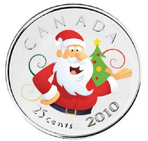 2010 HOLIDAY GIFT SET - COLOURIZED SANTA CLAUS QUARTER