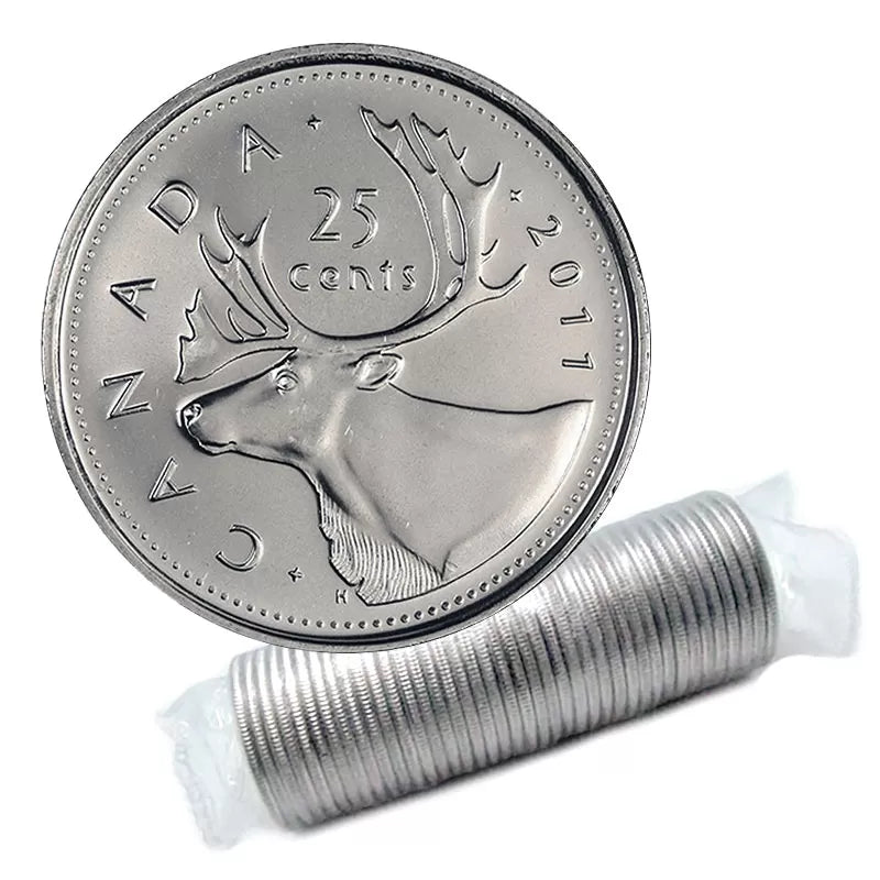 2011 25-CENT CARIBOU ORIGINAL ROLL