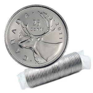 2011 25-CENT CARIBOU ORIGINAL ROLL