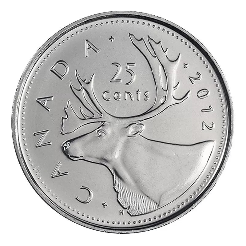 2012 25-CENT CARIBOU ORIGINAL ROLL