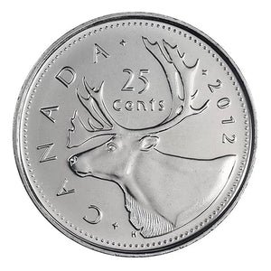 2012 25-CENT CARIBOU ORIGINAL ROLL