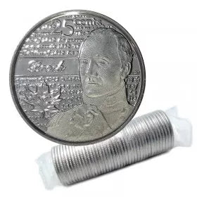 2012 25-CENT SIR ISAAC BROCK NON-COLOURED ORIGINAL ROLL
