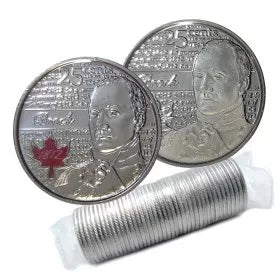 2012 25-CENT SIR ISAAC BROCK ORIGINAL ROLL (COLOURED/NON-COLOURED)