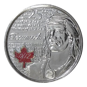 2012 25-CENT TECUMSEH COLOURED ORIGINAL ROLL