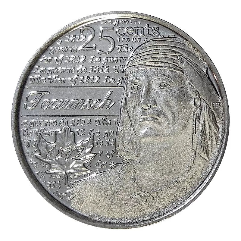 2012 25-CENT TECUMSEH NON-COLOURED ORIGINAL ROLL