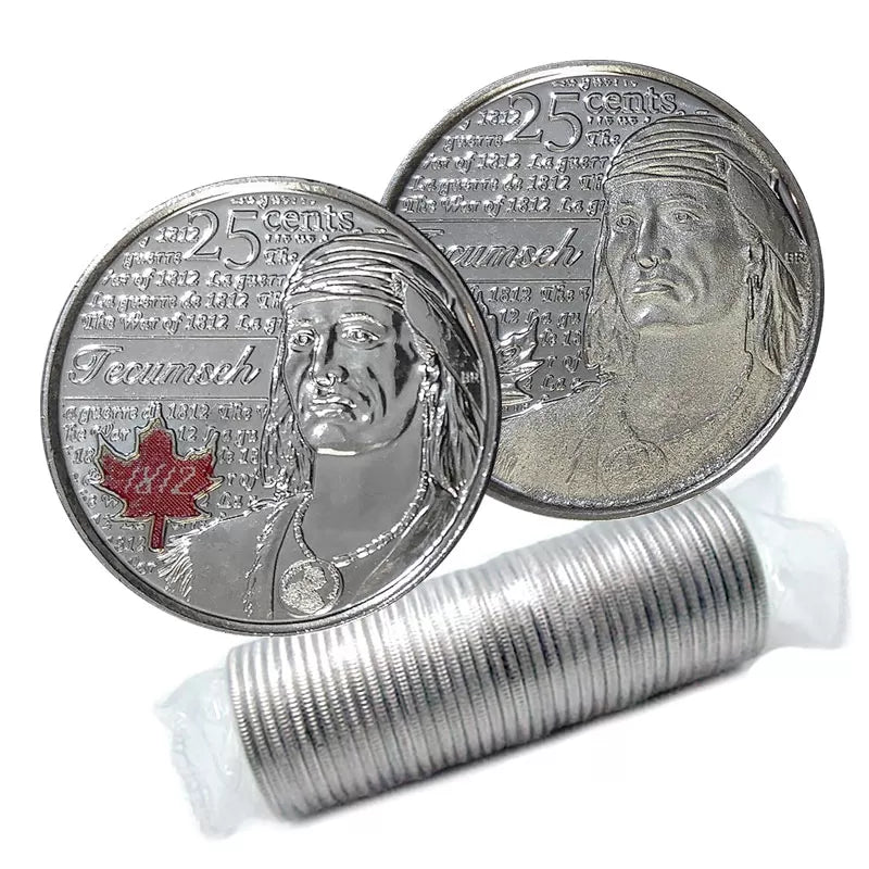 2012 25-CENT TECUMSEH ORIGINAL ROLL (COLOURED/NON-COLOURED)